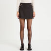 Jupe-short trap&egrave;ze fluide gris femme