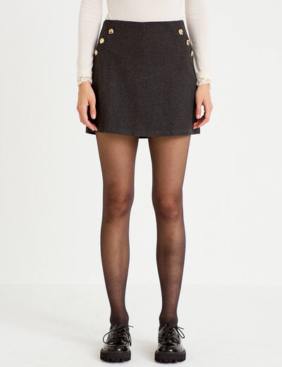 Jupe-short trap&egrave;ze fluide gris femme