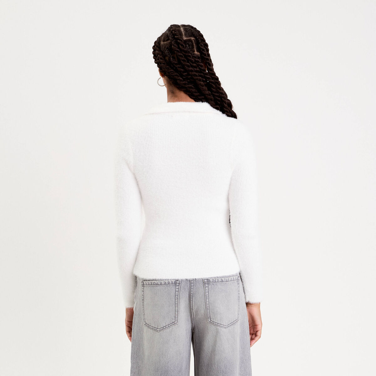 Gilet coupe ajust&eacute;e ecru femme