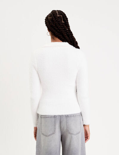 Gilet coupe ajust&eacute;e ecru femme