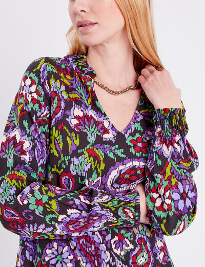 Blouse manches longues noir femme