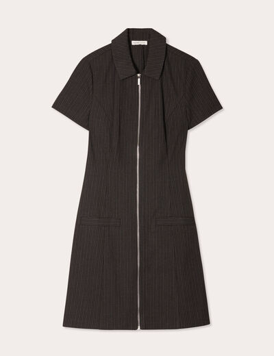 Robe évasée zippée gris femme