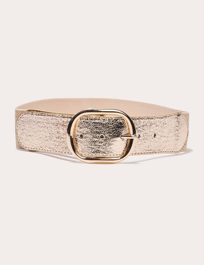 Ceinture élastiquée couleur or femme