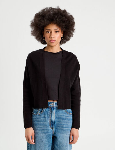 Gilet manches longues noir femme