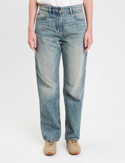 Jean droit taille standard denim dirty femme
