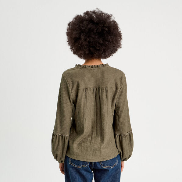 blouse manches longues vert kaki femme Blouse manches longues vert kaki femme