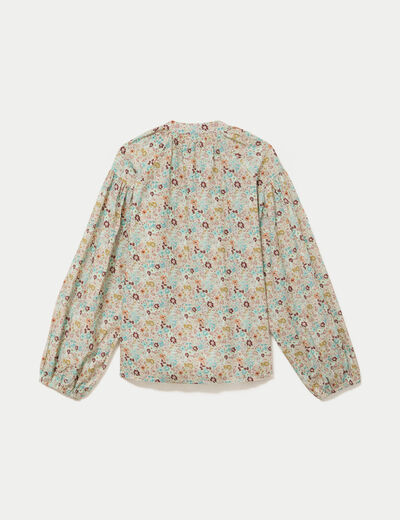 Blouse droite manches longues blanc femme