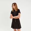 Robe trapèze zippée noir femme