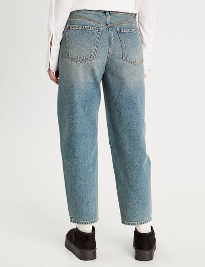 Jeans balloon denim double stone femme