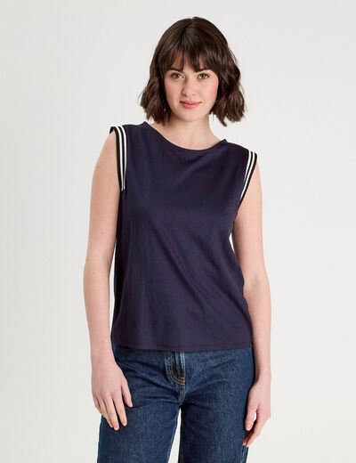 Débardeur sans manches bleu marine femme