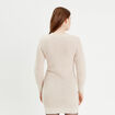 Robe pull droite col rond ivoire femme
