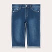 Bermuda slim en jean denim stone femme