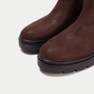 Bottines aspect daim marron femme