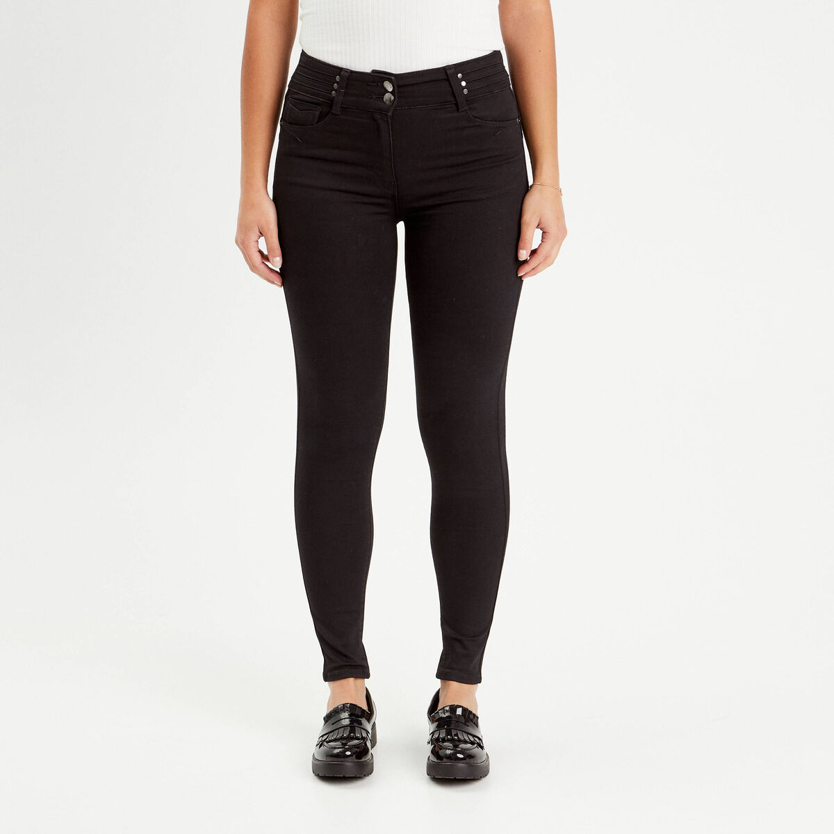 Jeans skinny push up denim noir femme
