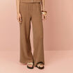 Pantalon large marron femme