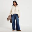 Blouse ample pliss&eacute;e manches longues ecru femme