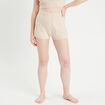 Short ajusté en tricot beige femme