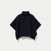 Poncho col am&eacute;ricain bleu marine femme