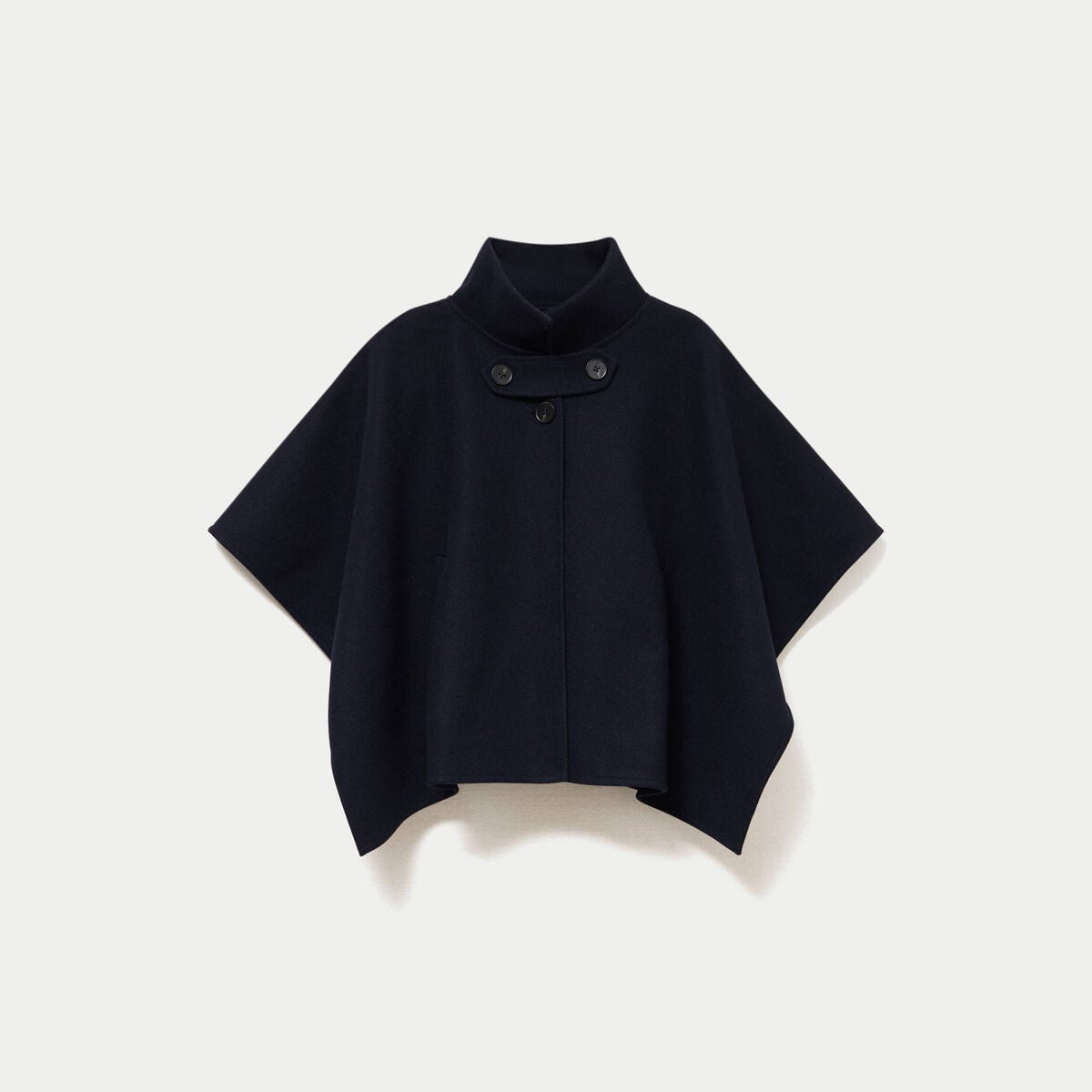 Poncho col am&eacute;ricain bleu marine femme