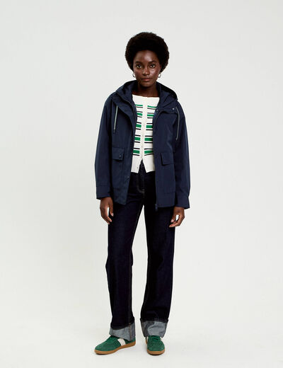 Gilet col bateau vert femme