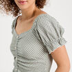 Blouse manches courtes vert kaki femme