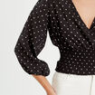 Blouse manches 3/4 noir femme