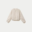 Veste cropped bas resserr&eacute; ecru femme
