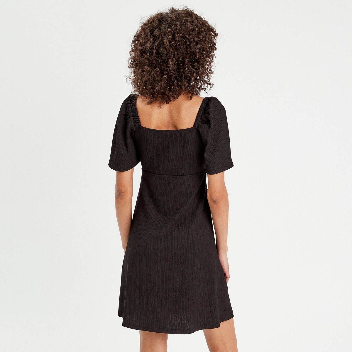 Robe droite avec noeud noir femme
