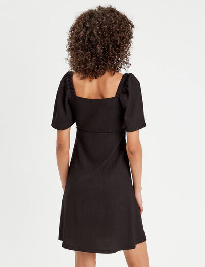 Robe droite avec noeud noir femme