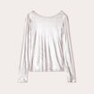 T-shirt aspect métallisé gris argent femme