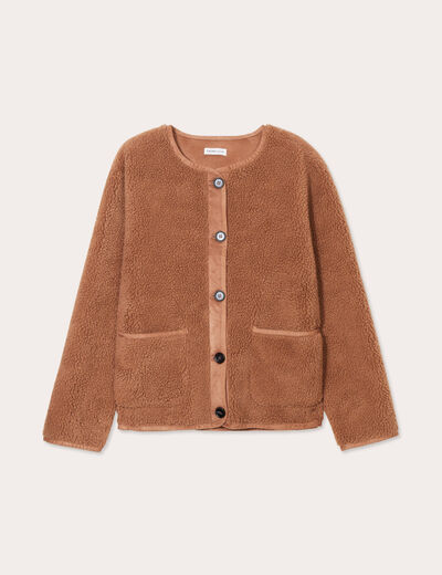 Veste effet polaire beige femme