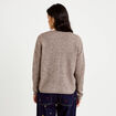 Gilet boutonn&eacute; avec col en V taupe femme
