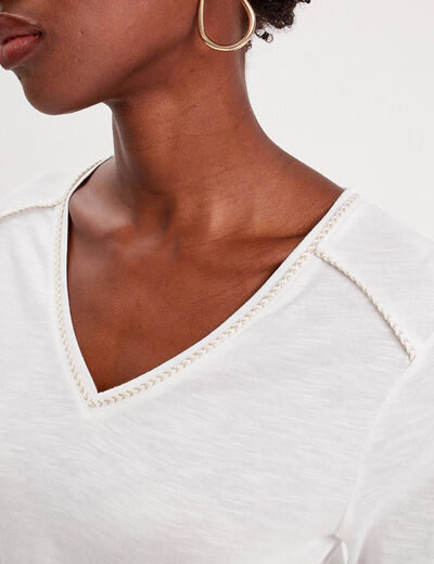T-shirt manches longues blanc femme