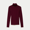 Pull c&ocirc;tel&eacute; col roul&eacute; bordeaux femme