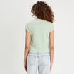 T-shirt détails ajourés vert clair femme