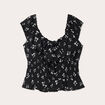 Blouse manches courtes noir femme