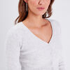 gilet court boutonne gris clair femme