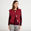 Gilet sans manches effet polaire rouge fonc&eacute; femme