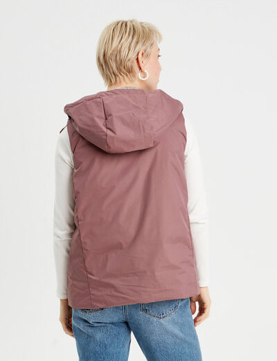 Doudoune réversible vieux rose femme