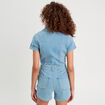 Combishort en jean denim bleach femme