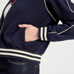 Sweat zippé manches longues bleu marine femme