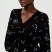 Robe &eacute;vas&eacute;e col v manches longues noir femme