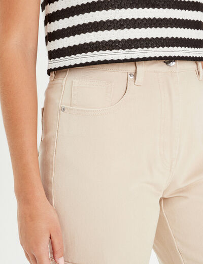 Pantalon cargo large ecru femme