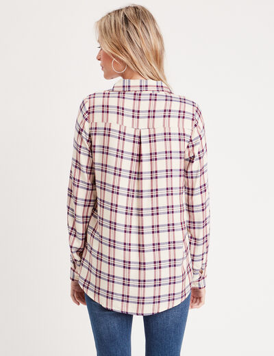 Chemise manches longues creme femme
