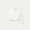 Veste cropped bas resserr&eacute; ecru femme
