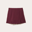Jupe-short droite fentes violet fonc&eacute; femme