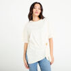 T-shirt &agrave; fronces avec bijou ecru femme