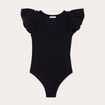 Body manches volants noir femme