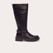 Bottes crantées avec boucles noir femme