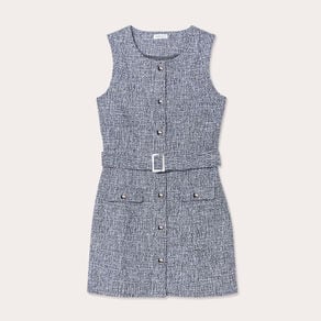 robe cintree ceinturee tweed bleu femme Robe cintrée ceinturée tweed bleu femme